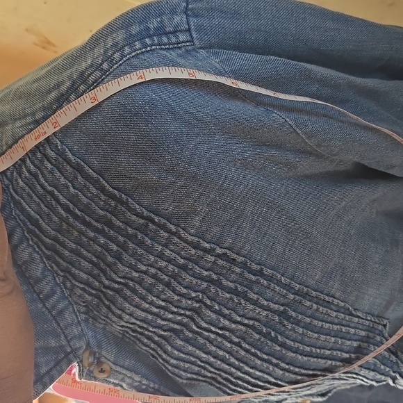 Pilcro Blue Button-Down Denim Blouse - Picture 4 of 5